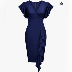 Navy blue ruffle dress